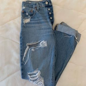 Levi’s Straight Leg Distressed Jeans